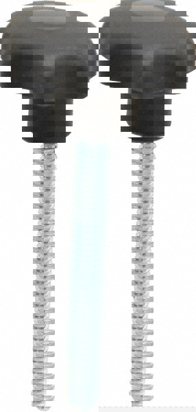 Lobed Knob: 40 mm Head Dia, 7 Points, Thermoplastic Elastomer